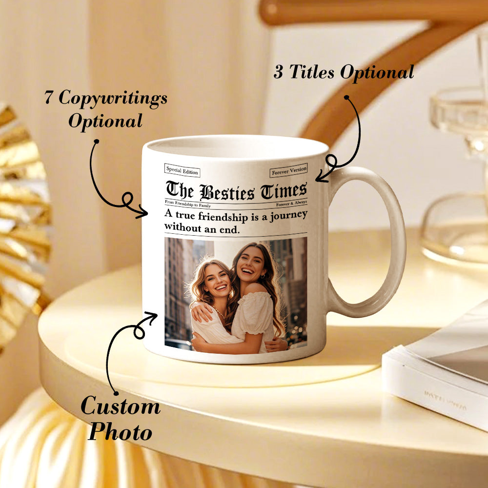 Custom Besties Photo Mug - Perfect Gifts for Friends | Personalised Friendship Mug - Gifted Your Way