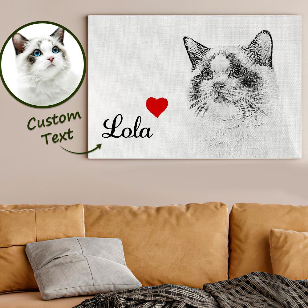 Custom Canvas Paint Sketch Pet Portrait Painting - 3 Sizes - Gifted Your Way