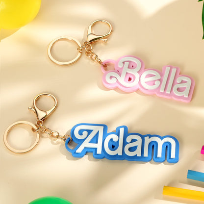 Custom name bag charm for school backpacks, Unique personalised gift bag charm for children, High-quality custom backpack name tag, Customisable name tag bag charm for back-to-school, Personalised gifts for kids, Custom name backpack charms, Unique back-to-school gift ideas, Trending personalised bag charms, Popular custom name tags for backpacks