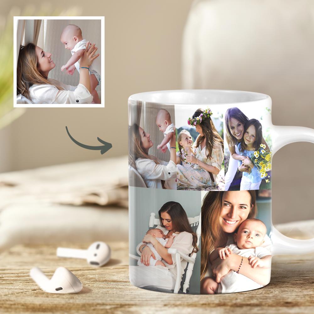 Custom Photo Collage Mug - Personalised Ceramic Coffee Mug with 10 Photos - Unique Gift - Gifted Your Way