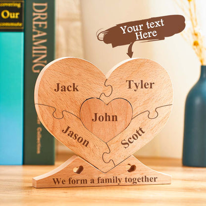 Custom Engraved Wooden Name Heart Puzzle, Personalised Family Heart Puzzle, Custom Wooden Heart Puzzle, Family Name Heart Puzzle, Personalised Home Decoration, High-Quality Wooden Puzzle, Customisable Family Name Puzzle, Personalised Gift Heart Puzzle, Stylish Wooden Home Decor, Unique Custom Heart Puzzle, Personalised gifts for family, Custom family heart puzzles