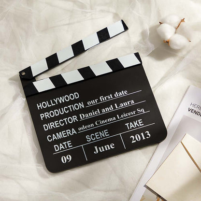 Personalised Film Clapper Plaque, Custom Personalised Plaque, Customised Film Clapper Plaque, Custom Keepsake Plaque, Unique Film Gift, High-Quality Wooden Plaque, Personalised Gift for Film Lovers, Customisable Film Clapper, Stylish Home Decor Plaque, Unique Gift for Cinema Enthusiasts, Personalised gifts for film enthusiasts, Custom engraved film clapper plaques