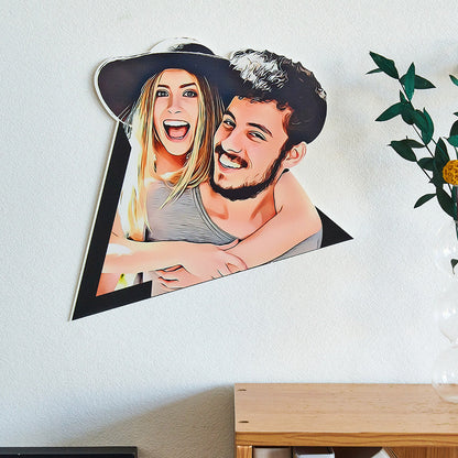 Custom Photo Wall Art Cartoon Couple Wooden Decoration Gifts Personalised Wall Art Unique Gift - Gifted Your Way