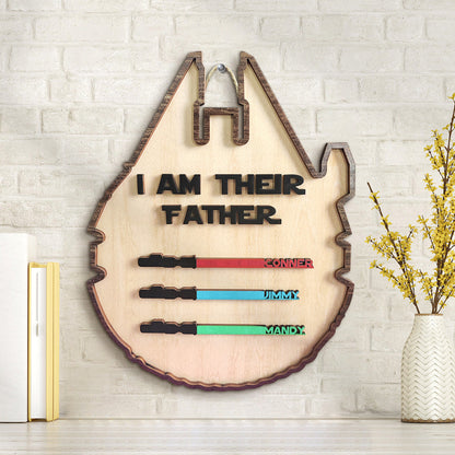 Custom 'I Am Their Father' Lightsaber Plaque - Personalised Wooden Sign - Customised Gifts - Gifted Your Way