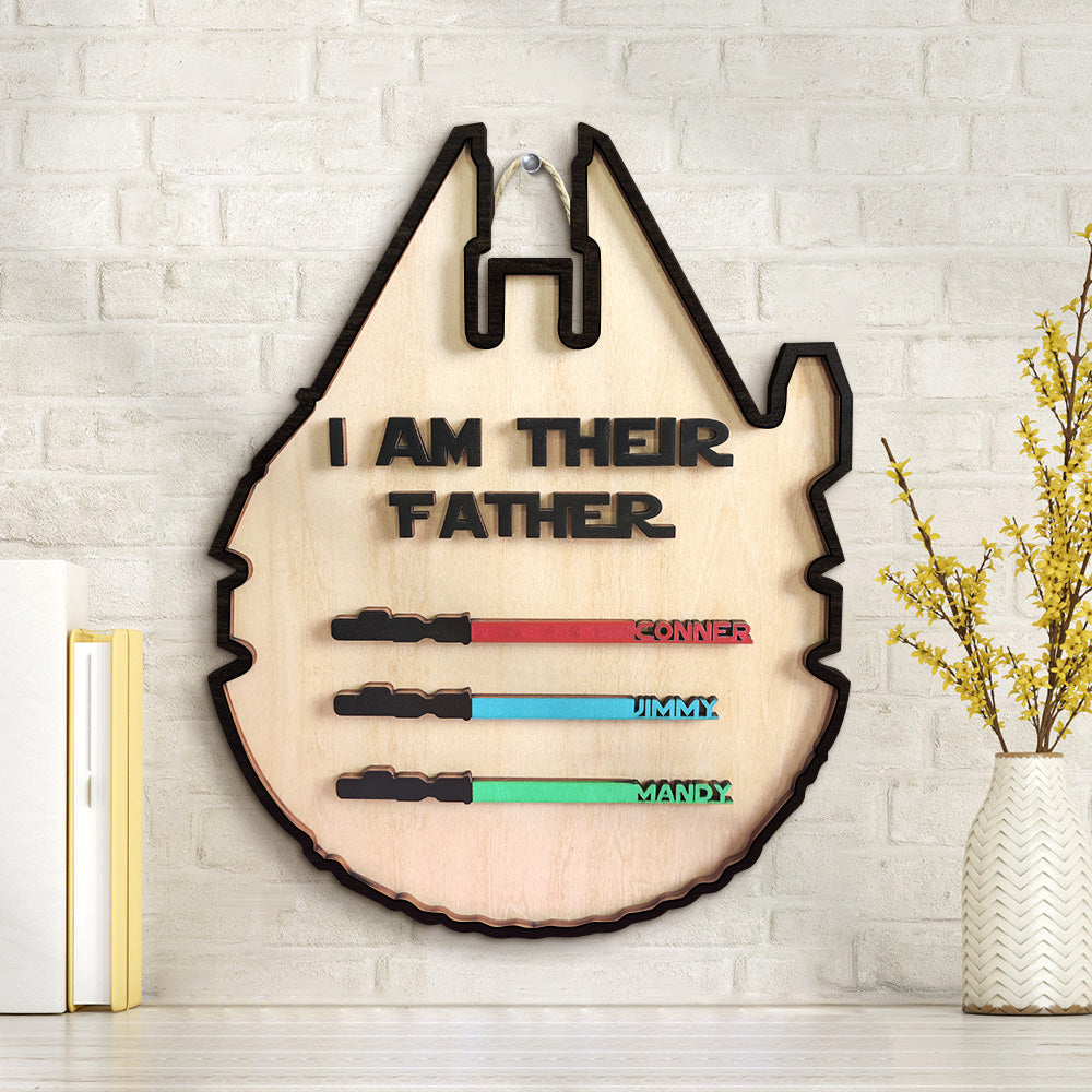 Personalised Lightsaber Plaque, Custom Father's Day Gift, Personalised Dad Gift, Custom Name Plaque, Lightsaber Themed Gift, Father's Day Wooden Plaque, Customisable Gift for Dad, Unique Father's Day Gift, Custom Lightsaber Decor, High-Quality Dad Gift, Custom Wooden Plaque