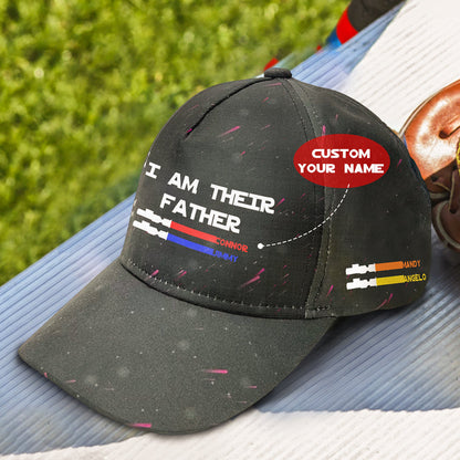 Personalised lightsaber baseball cap with names, Unique personalised cap for dad, , Personalised gifts for dads, Custom lightsaber accessories, Unique Father's Day caps, Trending personalised baseball caps, Popular custom name caps, Creative Father's Day gifts, Custom name hat for Father's Day, High-quality custom name cap for dad, Best personalised caps for dads