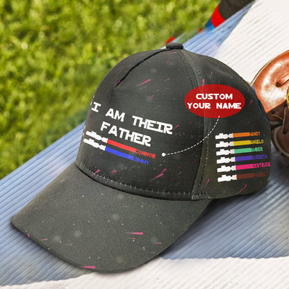 Personalised lightsaber baseball cap with names, Unique personalised cap for dad, , Personalised gifts for dads, Custom lightsaber accessories, Unique Father's Day caps, Trending personalised baseball caps, Popular custom name caps, Creative Father's Day gifts, Custom name hat for Father's Day, High-quality custom name cap for dad, Best personalised caps for dads