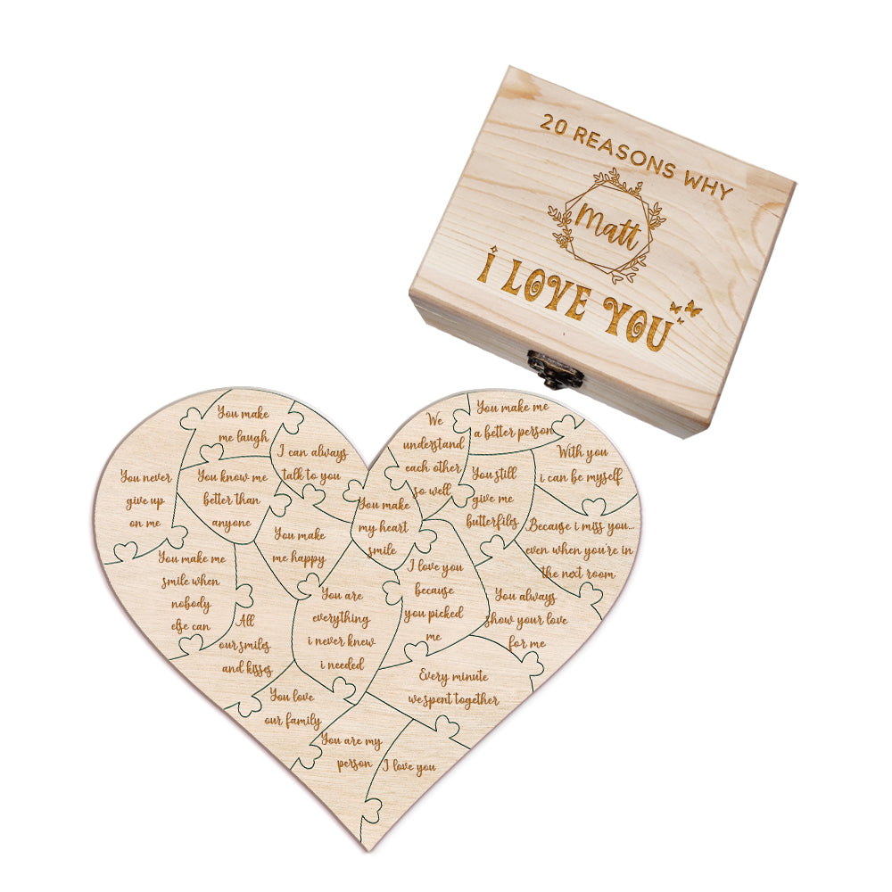 Popular custom love gifts, Best personalised anniversary gifts, Creative custom romantic decorations, Personalised wooden puzzle with reasons why I love you, Unique personalised gift for loved ones, High-quality custom wooden puzzle with box, Customisable love puzzle for special occasions, Personalised romantic gift for girlfriend or boyfriend, Custom engraved wooden puzzle for romantic gift