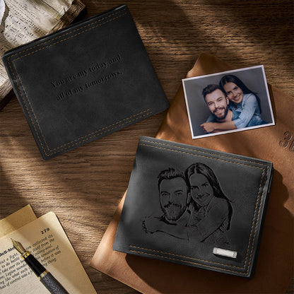 Personalised Photo Wallet, Custom Engraved Wallet, Men's Custom Wallet, Personalised Father's Day Gift, Custom Name Wallet, Custom Photo Wallet, Engraved Wallet for Men, Unique Gift for Dad, Personalised Wallet for Men, Custom Name Photo Wallet, High-Quality Engraved Wallet, Customisable Men's Wallet, Thoughtful Gift for Father's Day