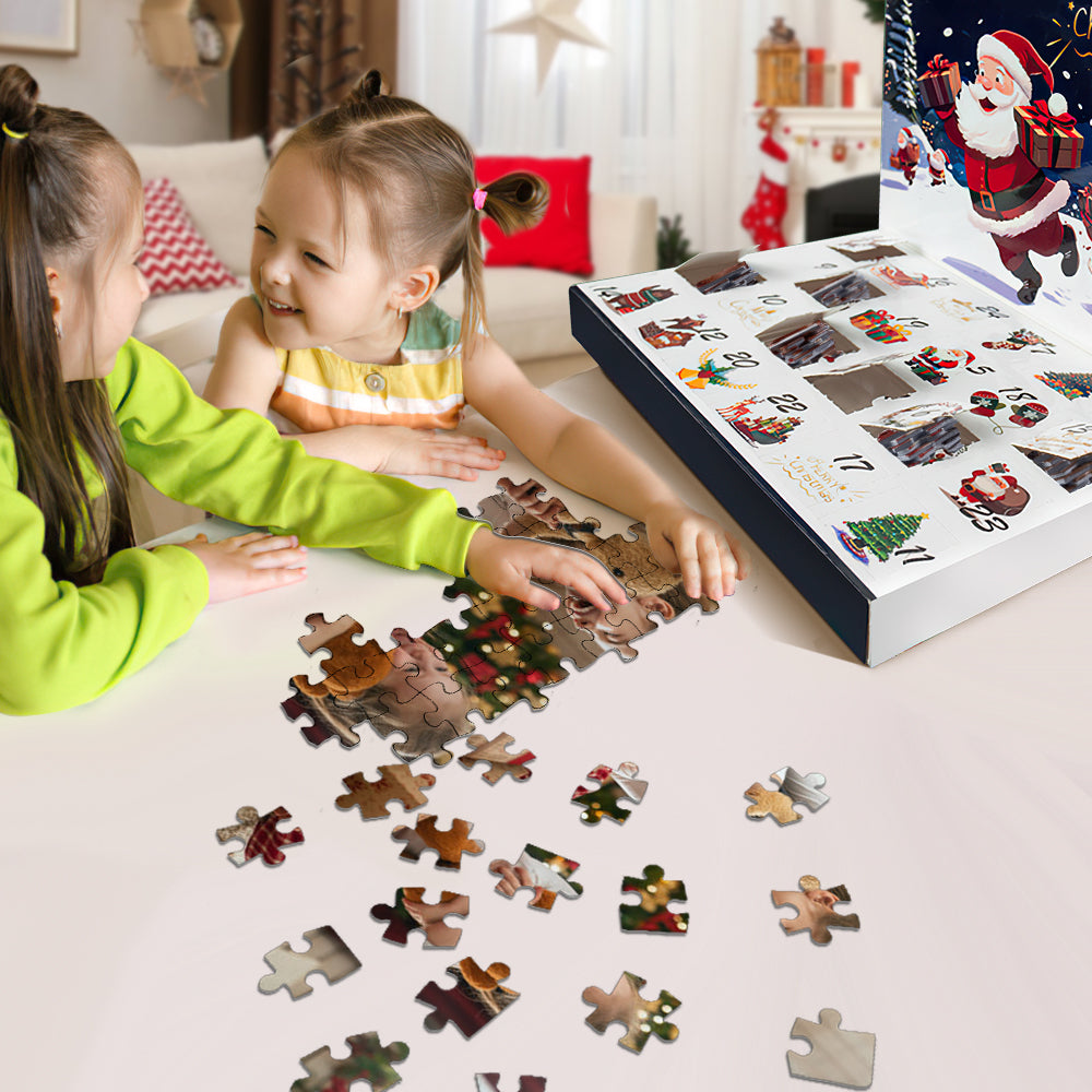 Custom Photo Advent Calendar Christmas Jigsaw Puzzle Christmas Countdown Puzzle Toy - Gifted Your Way