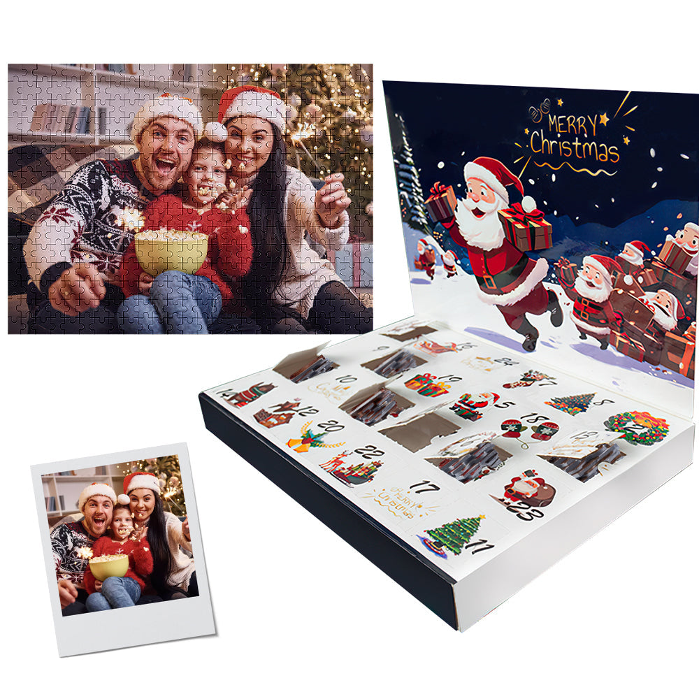 Custom Photo Advent Calendar Christmas Jigsaw Puzzle Christmas Countdown Puzzle Toy - Gifted Your Way