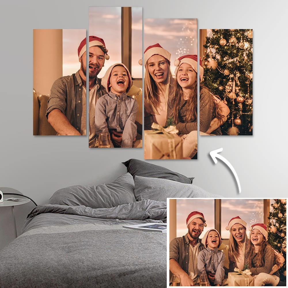 Customised 4 Piece Photo Oil Painting Canvas Art Wall Decor Frameless Personalised Art - Gifted Your Way