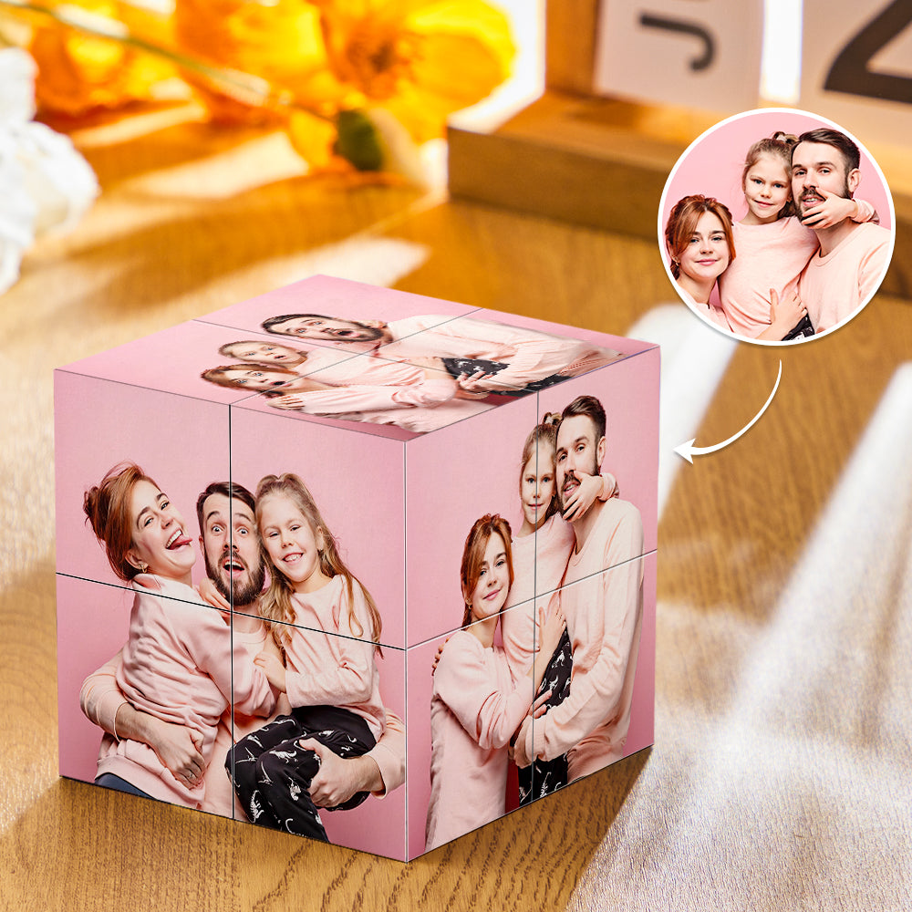 Personalised gifts for family and friends, Custom photo cubes, Unique gift ideas with custom photos, Trending personalised photo frames, Popular custom multiphoto displays, Personalised wooden photo frame cube for special occasions, Unique custom photo cube for holiday decor, High-quality folding wooden photo cube, Customisable magic photo cube for gifts