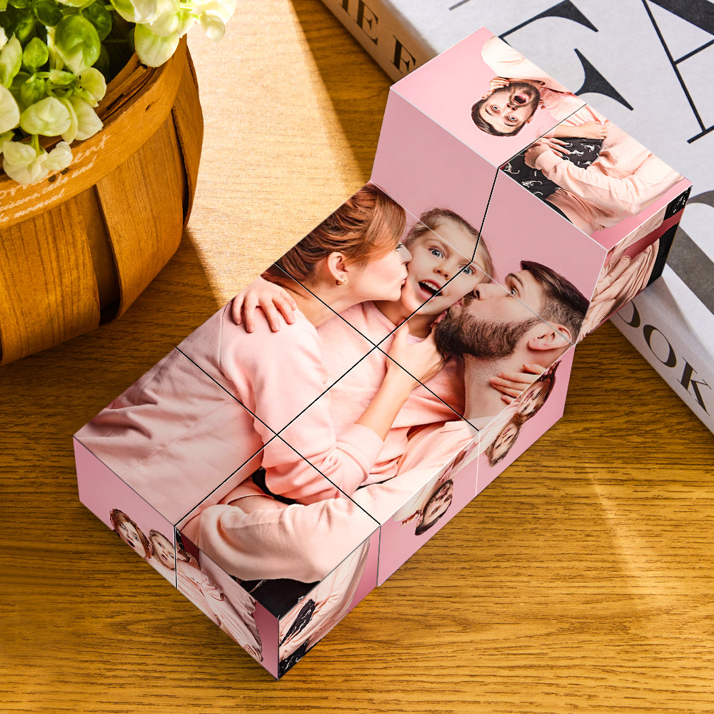 Custom Multiphoto Cube, Personalised Photo Frame Cube, Folding Wooden Photo Cube, Magic Photo Cube, Custom Photo Display Cube, High-Quality Wooden Photo Frame, Personalised Gift Photo Cube, Customisable Photo Cube, Stylish Photo Frame Cube, Unique Custom Photo Display, Custom multiphoto cube with 9 photos