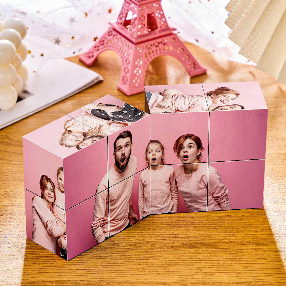 Personalised gifts for family and friends, Custom photo cubes, Unique gift ideas with custom photos, Trending personalised photo frames, Popular custom multiphoto displays, Personalised wooden photo frame cube for special occasions, Unique custom photo cube for holiday decor, High-quality folding wooden photo cube, Customisable magic photo cube for gifts