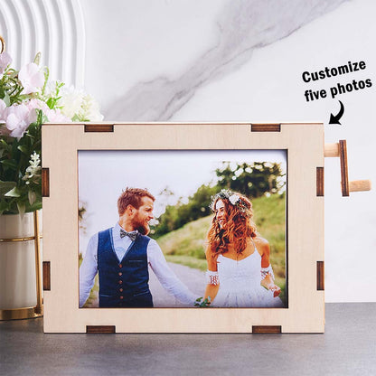 Personalised Photo Frame, Custom Rolling Frame, Custom Wooden Decor, Personalised Picture Frame, Custom Home Decor, Rolling Photo Frame, Wooden Photo Frame, Unique Home Decoration, Custom Picture Frame, Personalised Gift Frame, High-Quality Photo Frame, Thoughtful Gift for Special Occasions, Personalised rolling photo frame with custom pictures