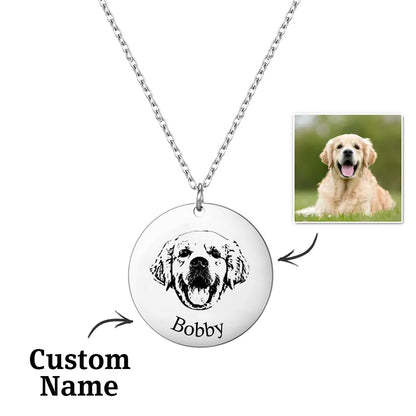 Unique gift ideas with custom necklaces, Trending personalised pet keepsakes, Popular custom engraved pet necklaces, Personalised custom pet photo engraved name necklace, Custom pet photo necklace for special occasions, Unique personalised gift necklace for pet lovers, High-quality custom stainless steel necklace with photo, Customisable pet lover jewellery for birthdays and anniversaries