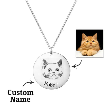 Custom Pet Photo Necklace, Personalised Engraved Name Necklace, Unique Pet Keepsake, Personalised Pet Lover Gift, Custom Stainless Steel Necklace, High-Quality Pet Photo Necklace, Personalised Jewellery for Pet Lovers, Customisable Pet Necklace, Stylish Personalised Pet Keepsake, Unique Custom Engraved Necklace, Personalised gifts for pet lovers, Custom pet photo jewellery