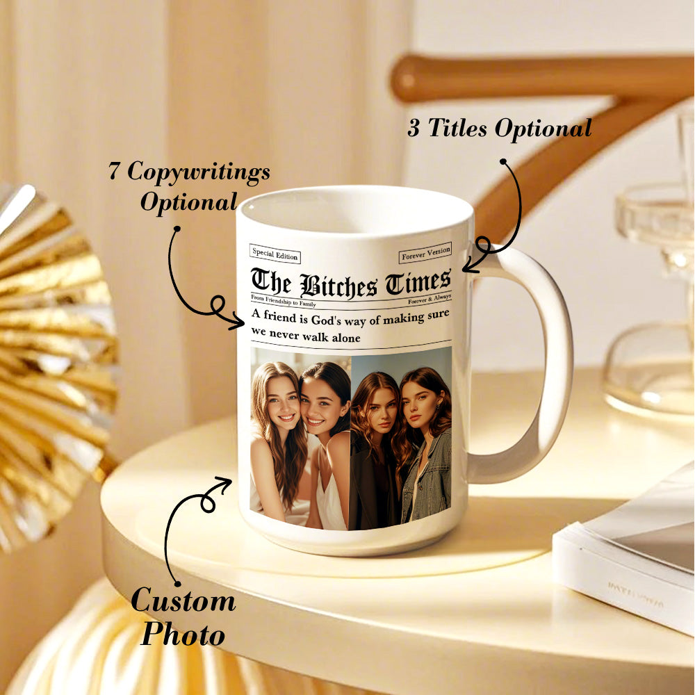 Custom Besties Photo Mug - Perfect Gifts for Friends | Personalised Friendship Mug - Gifted Your Way