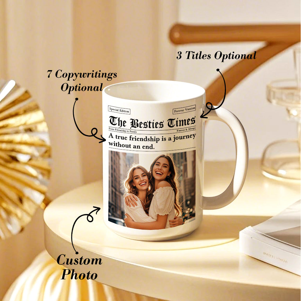 Custom Besties Photo Mug - Perfect Gifts for Friends | Personalised Friendship Mug - Gifted Your Way