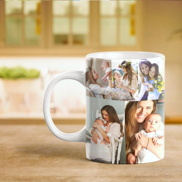 Custom Photo Collage Mug - Personalised Ceramic Coffee Mug with 10 Photos - Unique Gift - Gifted Your Way