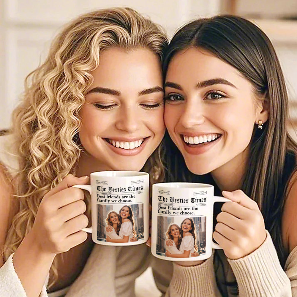 Custom Besties Photo Mug - Perfect Gifts for Friends | Personalised Friendship Mug - Gifted Your Way