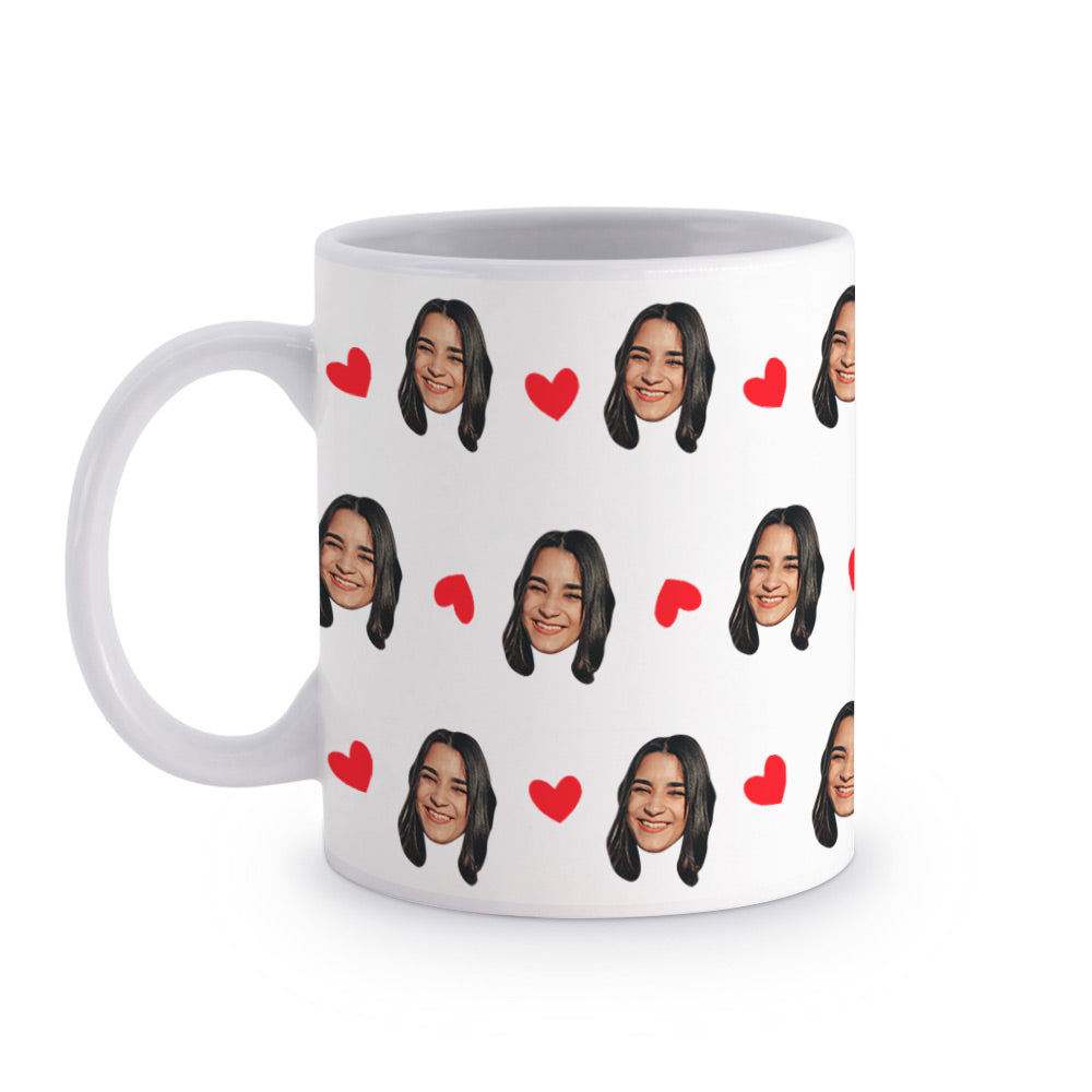 Custom Face Mug with Heart Design - Personalised Coffee Mug Gift - Unique Gift - Gifted Your Way