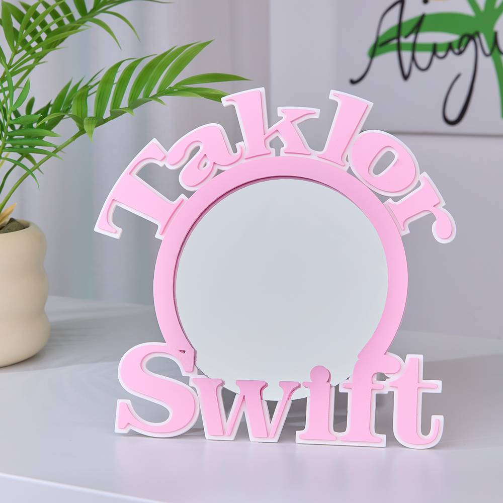 Trending personalised makeup mirrors, Popular custom vanity accessories, Personalised 3D printed makeup mirror with custom text, Custom vanity mirror for unique birthday gifts, High-quality personalised makeup mirror for her, Customisable text mirror for special occasions, Personalised beauty accessory mirror